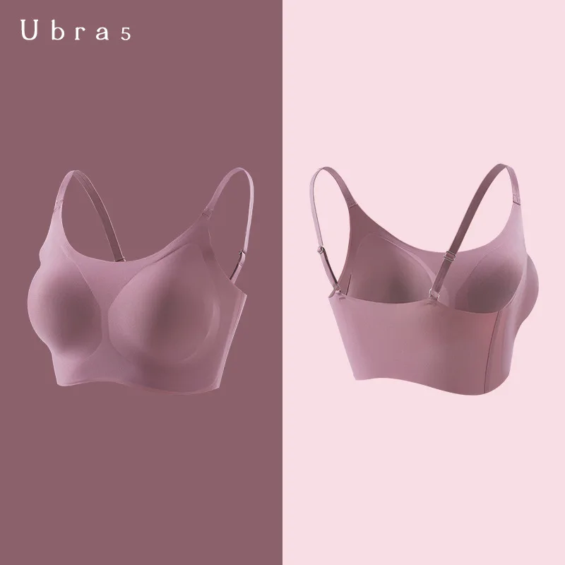 

Ubra no size one piece of underwear women's steel ring bra latex unmarked vest underwear women's summer bra