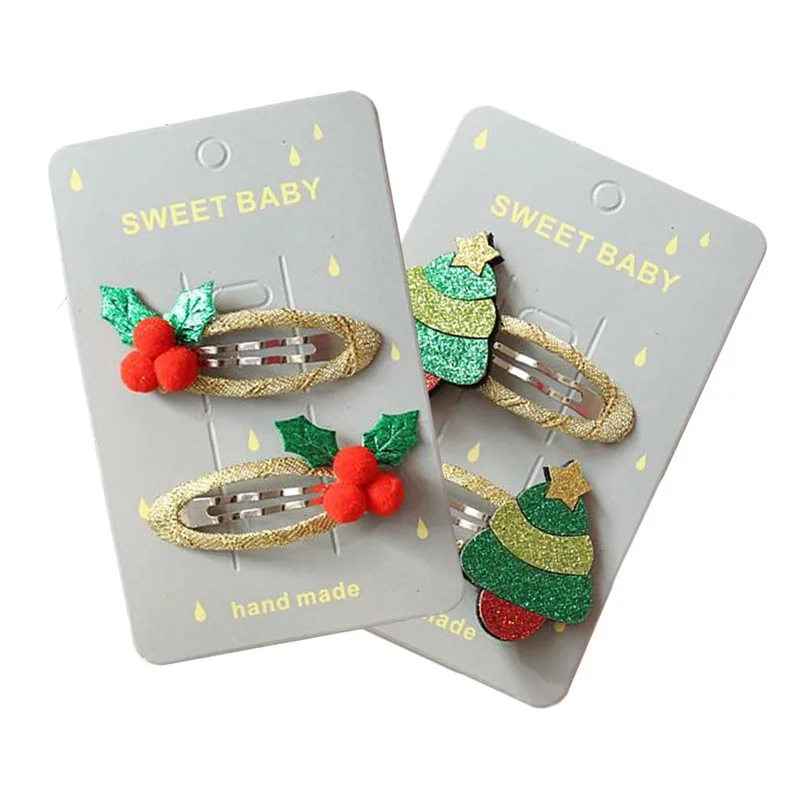Милые женские рождественские заколки для волос девочек зажимы ленты Мультяшные