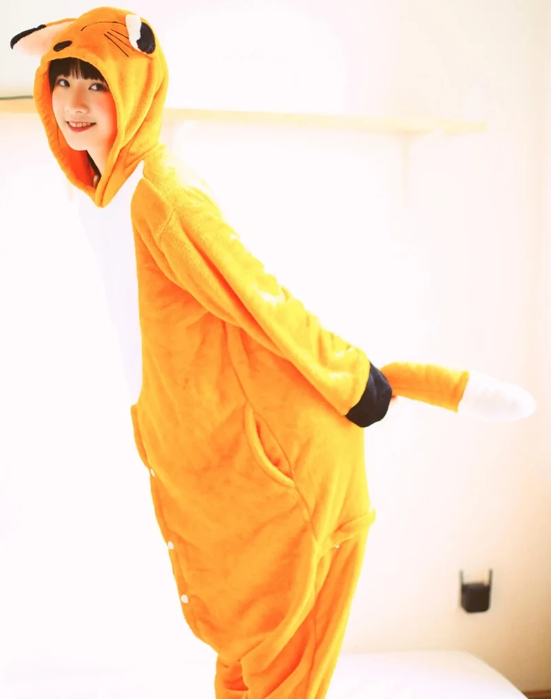 Пижама кигуруми фланелевая теплая с капюшоном и длинным рукавом для взрослых| |