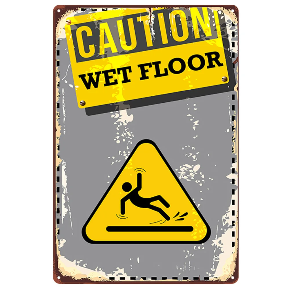 Осторожно винтажные металлические жестяные знаки опасный металлический плакат