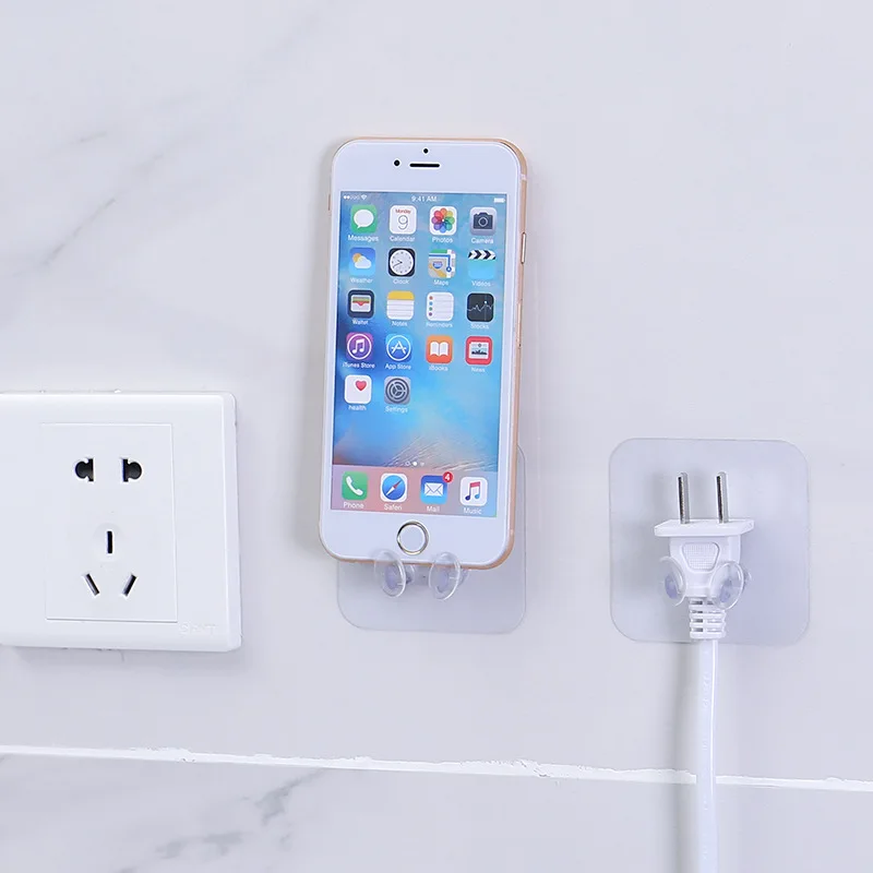 Прозрачный крючок для розетки бесшовный настенный держатель домашних и офисных