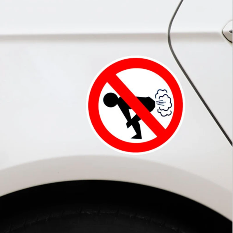 5Pcs/Lot New Universal 12x12cm No Farting Car Sticker Funny Ass PVC Decal Auto Styling Motorcycle Notebook Stickers | Автомобили и