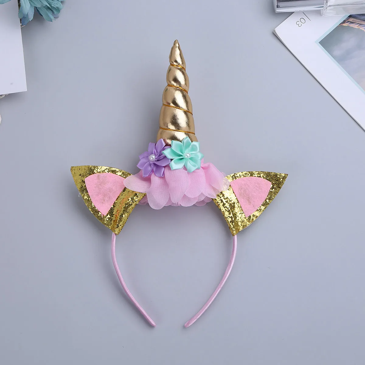 Обруч для волос ChicTry девочек с блестками и цветами Набор крыльев Ангела детские