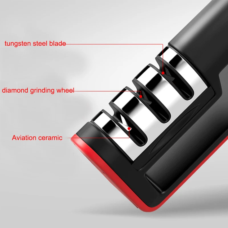 Трехступенчатая Алмазная Керамическая точилка для кухонных ножей Заточка камня