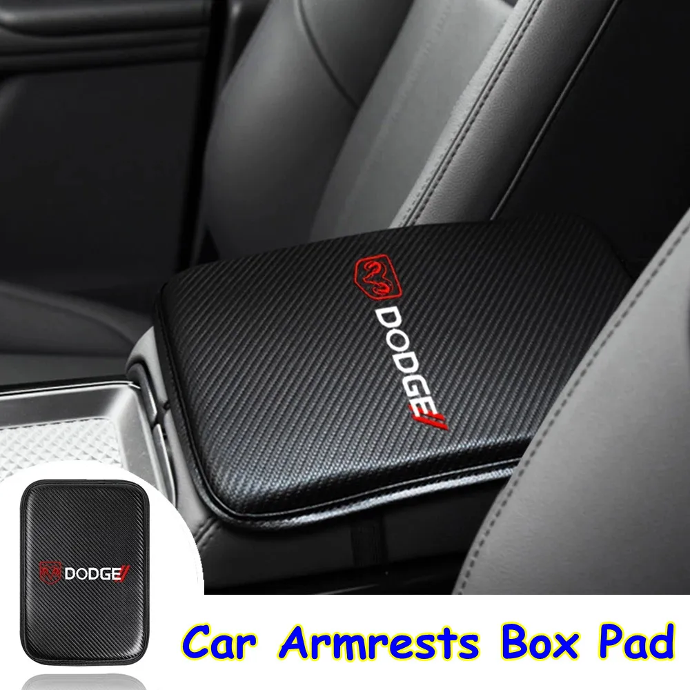 

Storage Car Armrests Dust-proof Leather Box Mats Cushion Protector Cover For Dodge Challenger RAM 1500 Charger Avenger Caliber