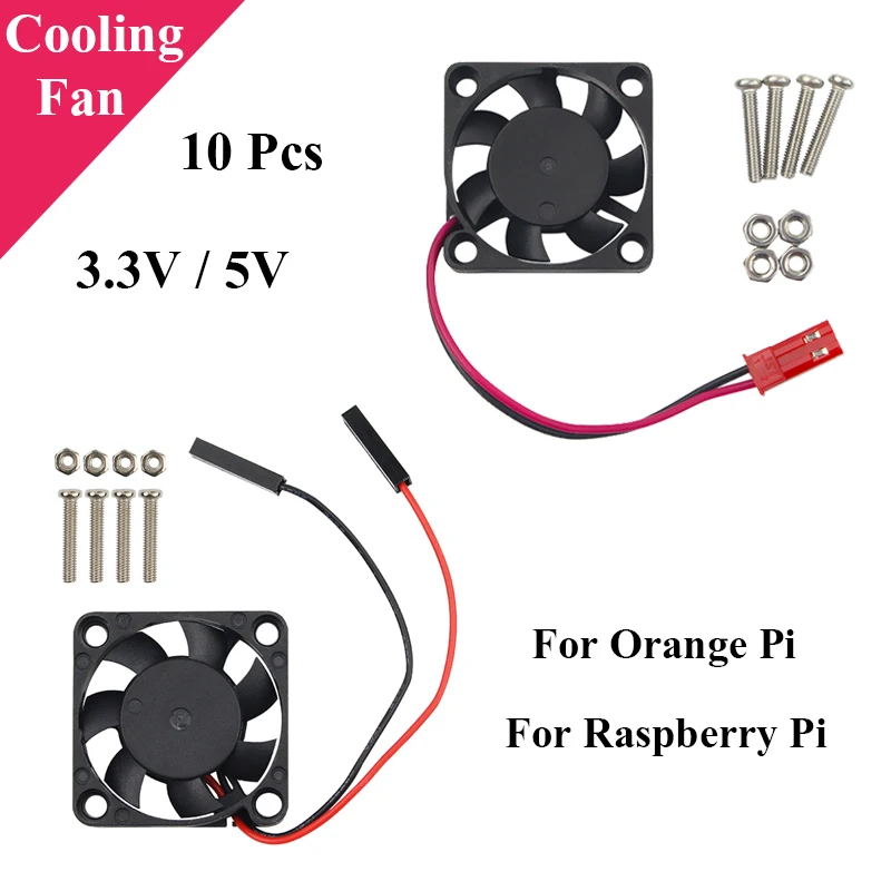 10 шт. кулер для процессора Raspberry Pi 4 3 2 4B 3B 2B В 5 В|Аксессуары демонстрационных