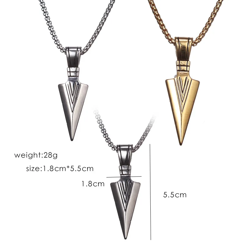 

Men's Jewelry Black Arrow Head Layered Pendant Long Chain Necklaces Mens Hip Hop Jewelry Necklace Halloween Christmas
