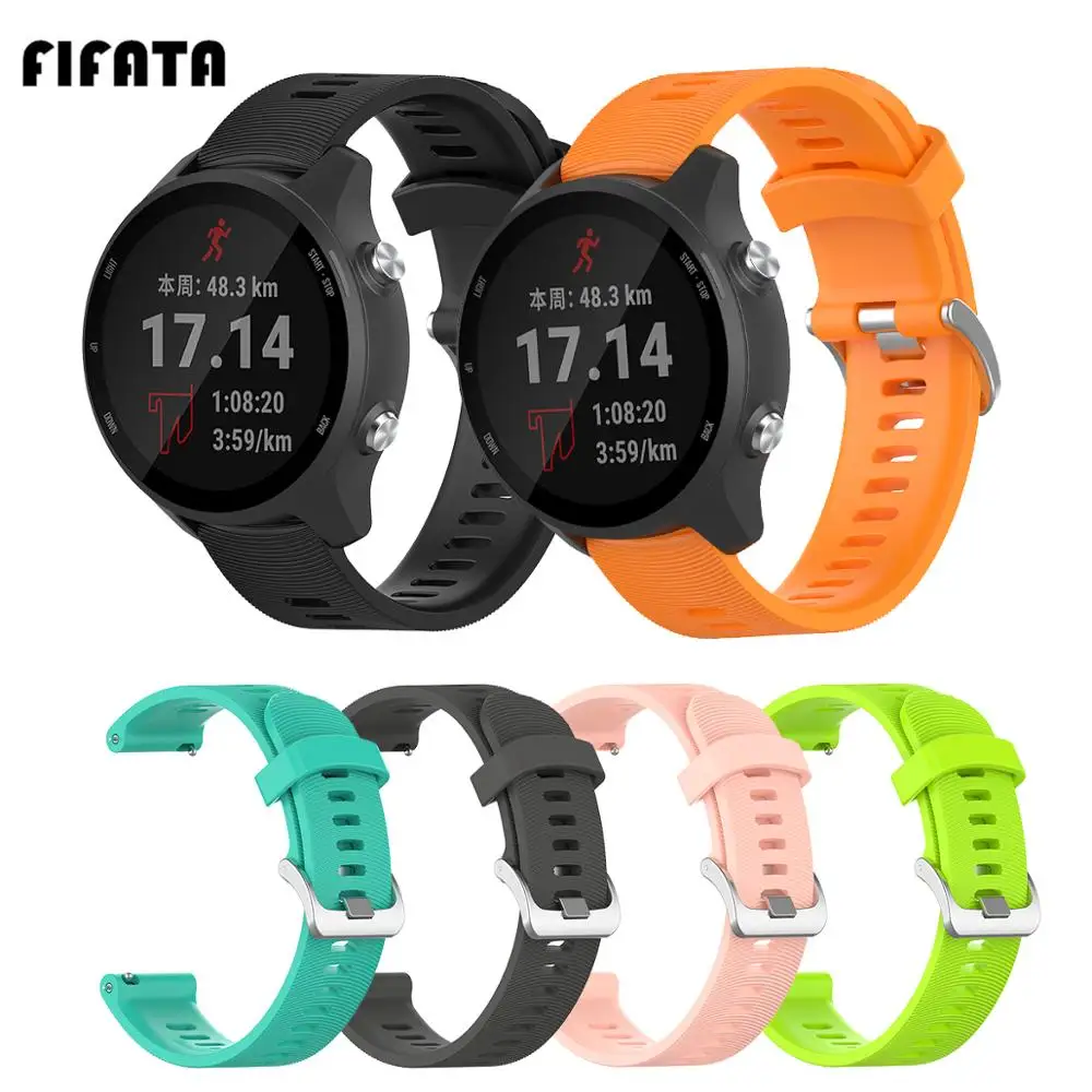 

FIFATA 20MM Silicone Watch Strap For Garmin Forerunner 245/245M For Xiaomi Huami Amazfit GTS/GTR 42MM/BIP Smart Watch Wristband