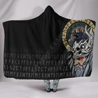 viking style odin raven hooded blanket 3d all over printed wearable blanket adults for kids hooded blanket