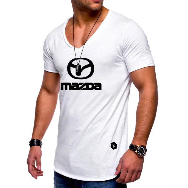 Новинка 2020 Летняя мужская футболка с коротким рукавом для Mazda логотипом