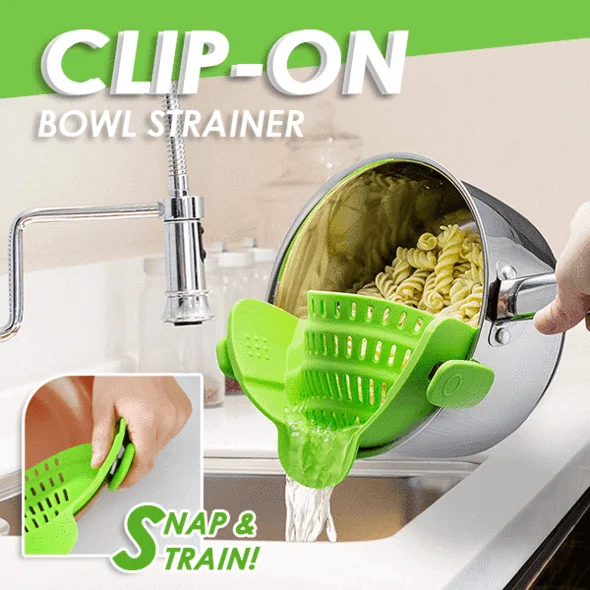 

Universal Clip On Silicone Colander Pot Strainer Kitchen Gadgets
