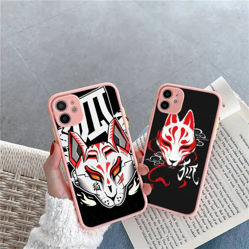 

Japanese Style Anime Fox Phone Cases Matte Transparent for iPhone 7 8 11 12 s mini pro X XS XR MAX Plus cover funda
