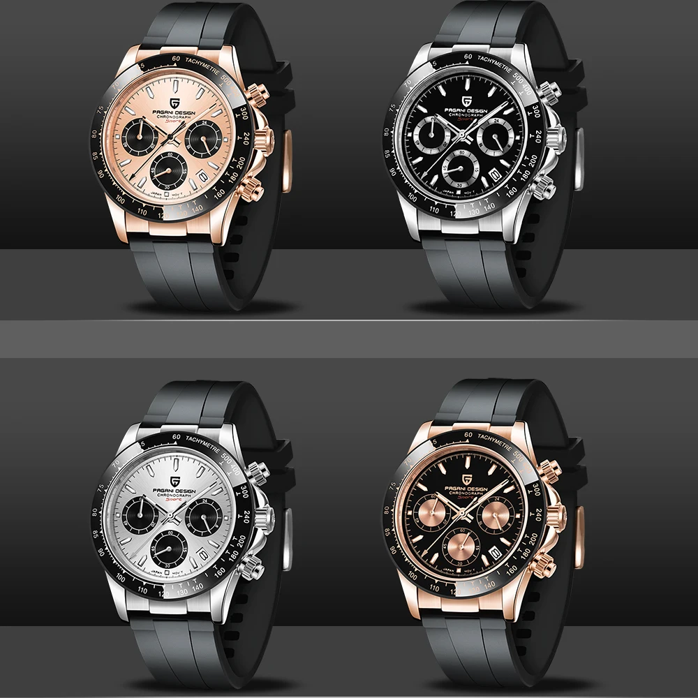 Часы PAGANI DESIGN Мужские кварцевые с хронографом Роскошные водонепроницаемые модные
