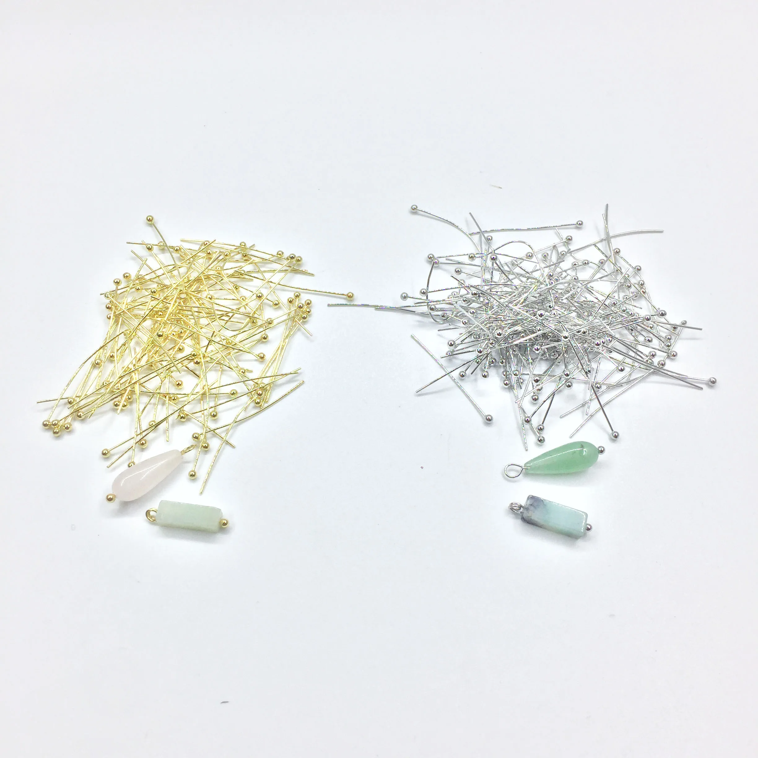 Eruifa 100 шт./лот 28 мм длинные золотистые/Родиевые шариковые булавки из меди иглы