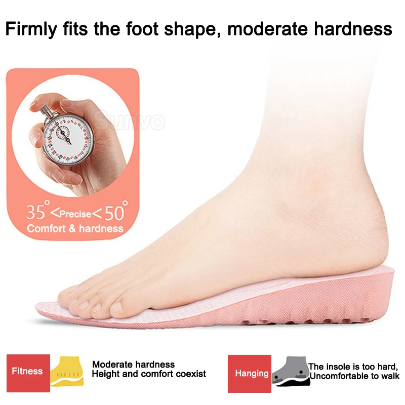 Стельки для увеличения роста женщин и мужчин мягкие дышащие вставки спортивной