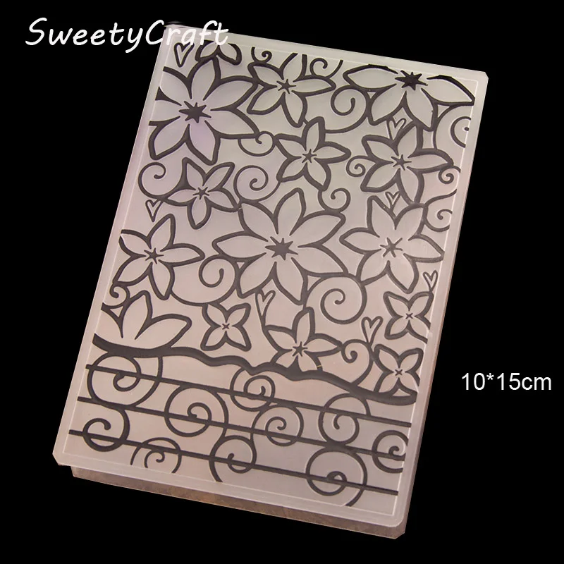 Пластиковая папка для тиснения с цветочной текстурой 10*15 см|Папки тиснения| |