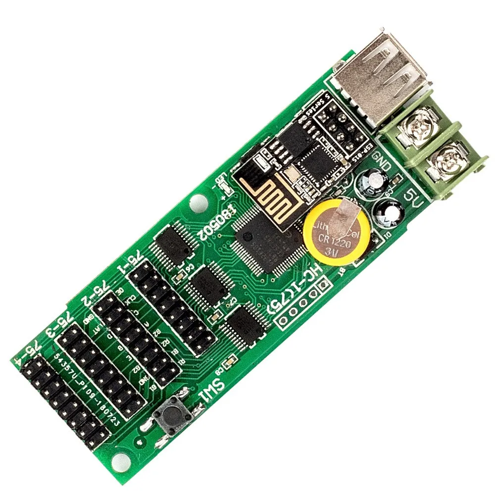 Cheap HC-1W full color WiFi control card supports picture neon scroll text mobile phone input P4 P5 P6 P8 P10mm LED module | Лампы и