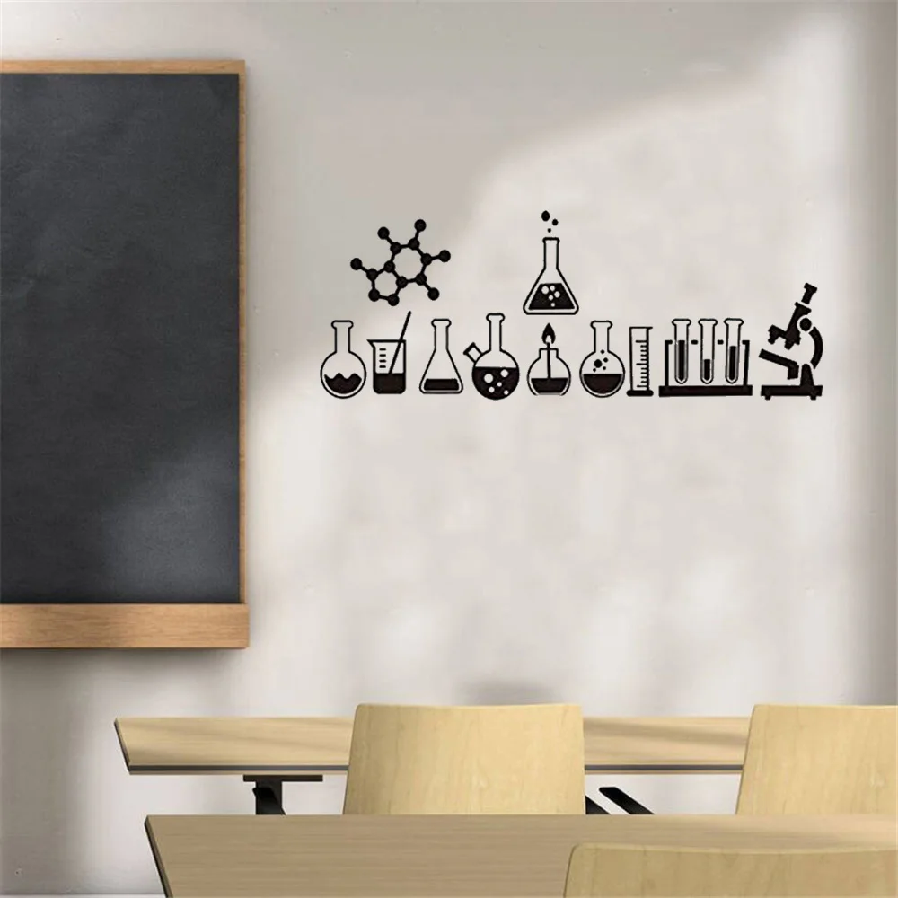 

Science Wall Sticker Laboratory Decor Science Wall Decals Geek Wall Art Decal For Bedroom Chemistry Vinyl Mural DW7326