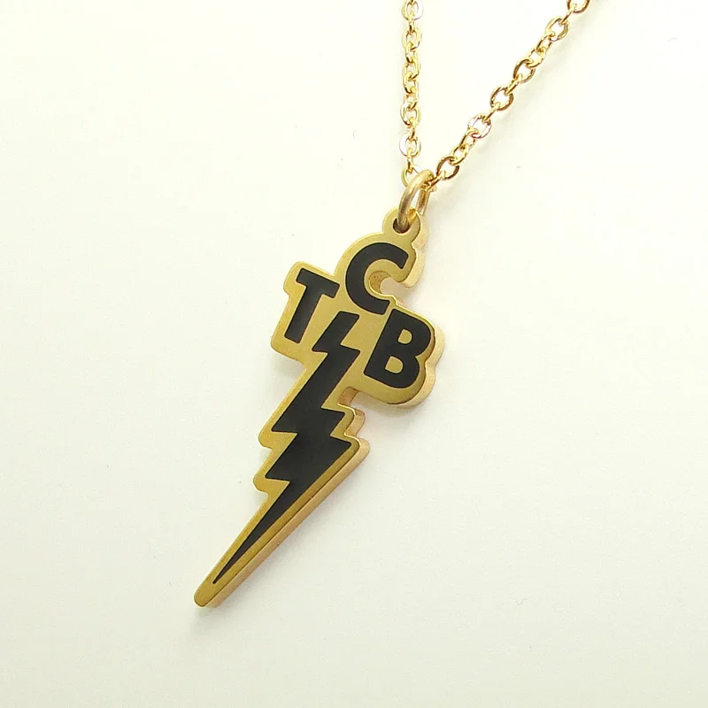 Ожерелье из нержавеющей стали золотого и серебряного цвета Elvis memorate Lightning с