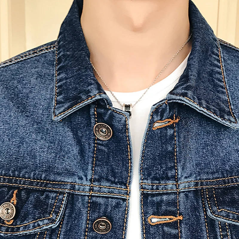 Новинка осенняя мужская джинсовая куртка для мужчин Ретро стиль Ковбойская