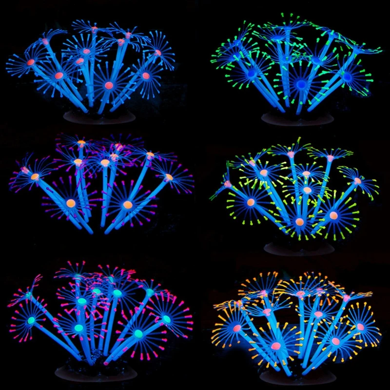 Силиконовые светящиеся Искусственные коралловые растения Украшение для