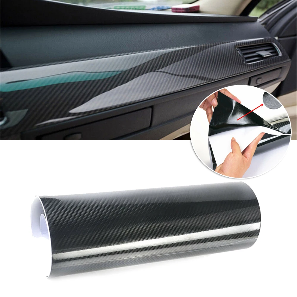 

Glossy Car Sticker Stretchable Black Heat-resistant 12x60inch Replacement