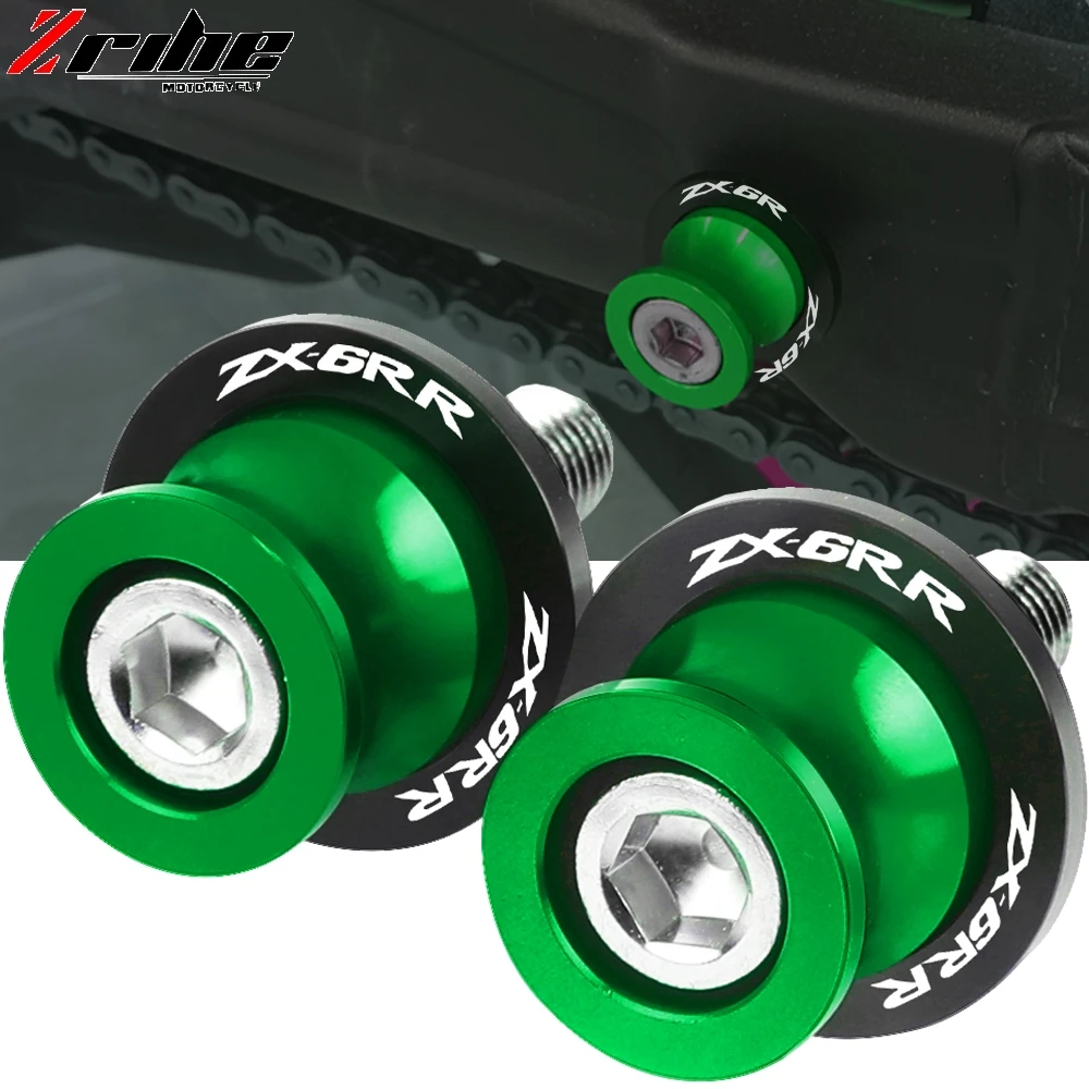 

for KAWASAKI ZX6RR ZX6 RR NINJA 1989 1990 1991 1992 1993-2003 10M Motorcycle Accessories CNC Swingarm Spools stand screws Slider