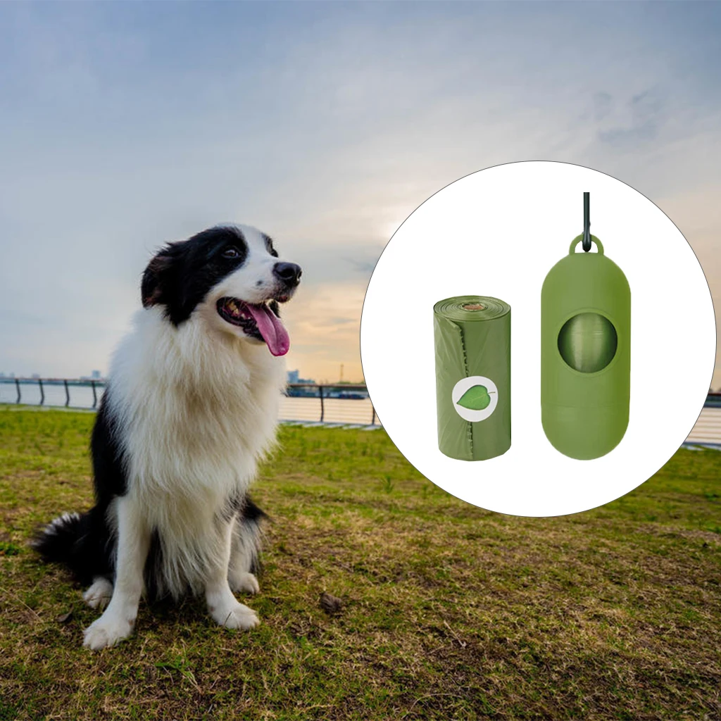 

16pcs Eco-Friendly Doggy Waste Dog Poop Bags w/ Dispenser Leak-Proof Refills