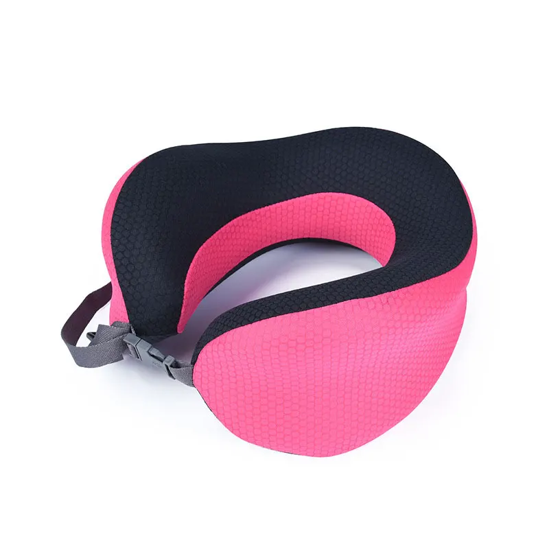 Red Soft Travel Neck Pillow Light Weight Memory Foam Cushion Support Neck Headrest U Pillow Rollable Pillows for Plane Car Office - Цвет: Red