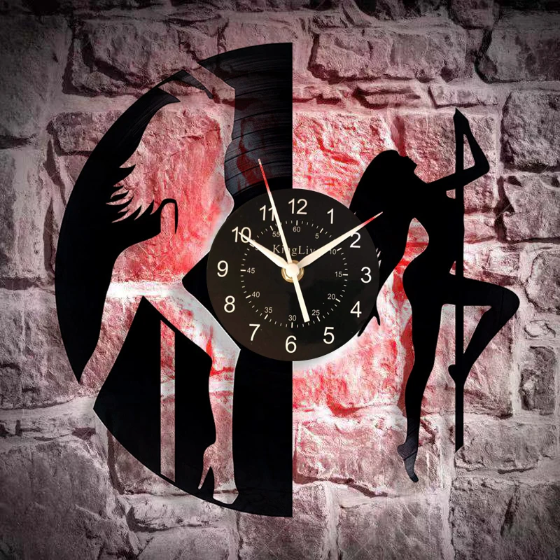 Женские виниловые настенные часы для занятий спортом и фитнесом декоративные