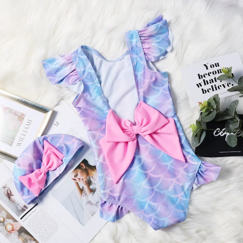 

New Mermaid baby Swimsuit Child girl infant Cute Princess One piece Swimwear toddler girls swimwear swim suit kids girls I0210