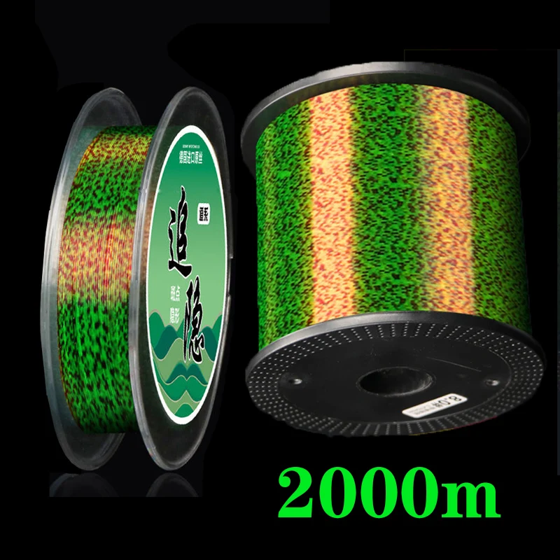 

1100-2000m Invisible Fishing Line 3d Camouflage Fishing Line Seaweed Fluorocarbon Coating Fishing Line Speckle Carp Fishing