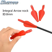 many plastic arrow tail id8mm arrow nock overall with feather vanes integral for aluminumcarbon crossbow bow hunting archery