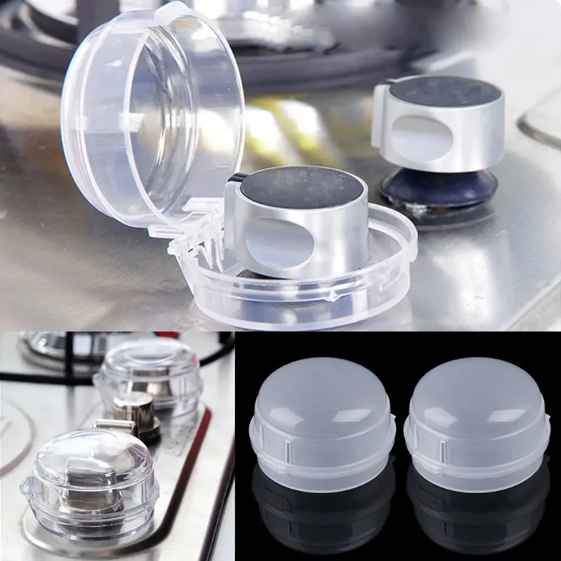 

2pcs Gas Stove Oven Knob Cover Padlock Lid Lock Protector Baby Kitchen Safety Children Protection