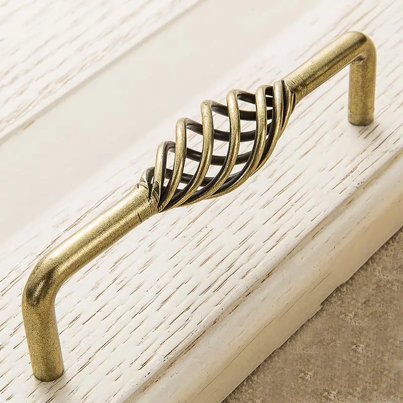 Старинный Бронзовый Шкаф ручки выдалбливают клетка ящика для тихих перемещений