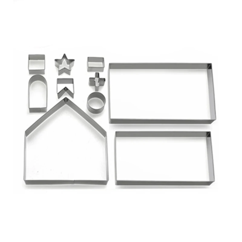 10 шт. 3D пряничный домик из нержавеющей стали Рождественский сценарий набор