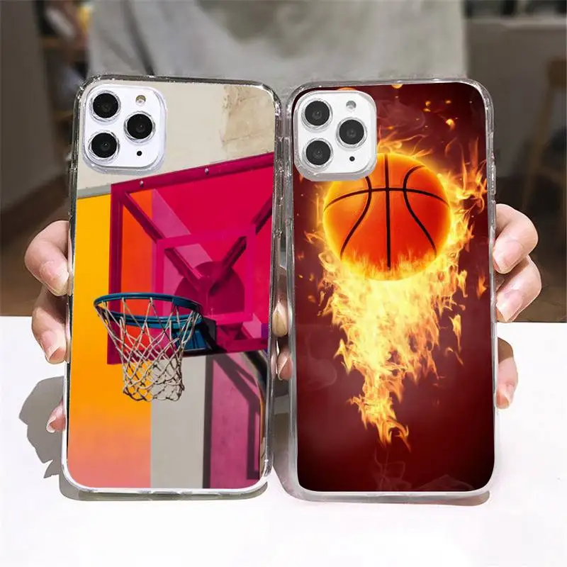 

Basketball basket DIY Luxury Phone Case Transparent soft For iphone 5 5s 5c se 6 6s 7 8 11 12 13 plus mini x xs xr pro max