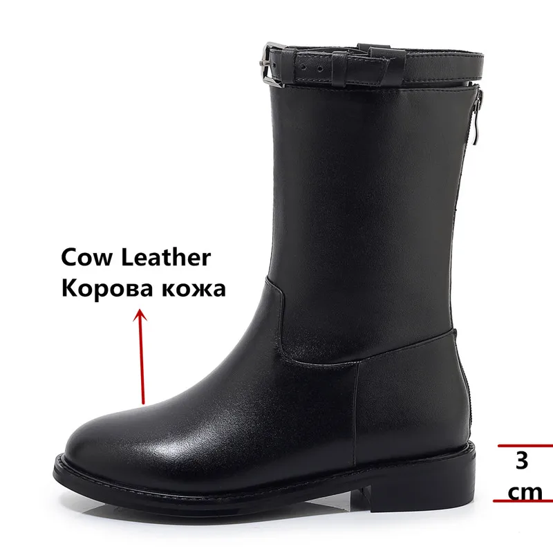 Женские ботинки Челси FEDONAS теплые офисные из натуральной кожи на высоком каблуке