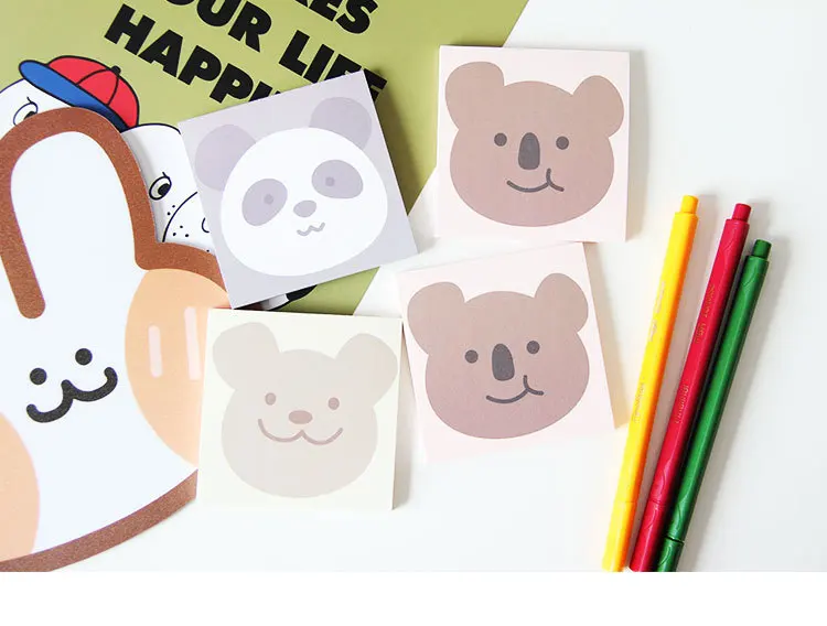 50 листов Kawaii панда, коала блокнот ежедневный DIY клейкий блокнот для заметок Escolar Papelaria школьные принадлежности милые канцелярские принадлежности