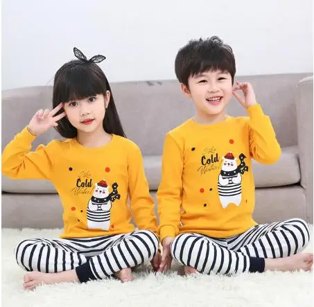 2019 зимние детские пижамы единорог животные мультфильм одежда для сна комплект