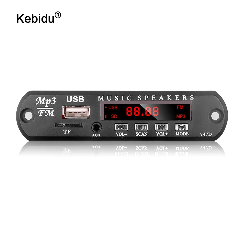 MP3 декодер kebidu 1 шт. 6 в 9 В 12 плата Удаленный модуль AUX 3 5 мм TF FM радио аудио mp3 плеер USB
