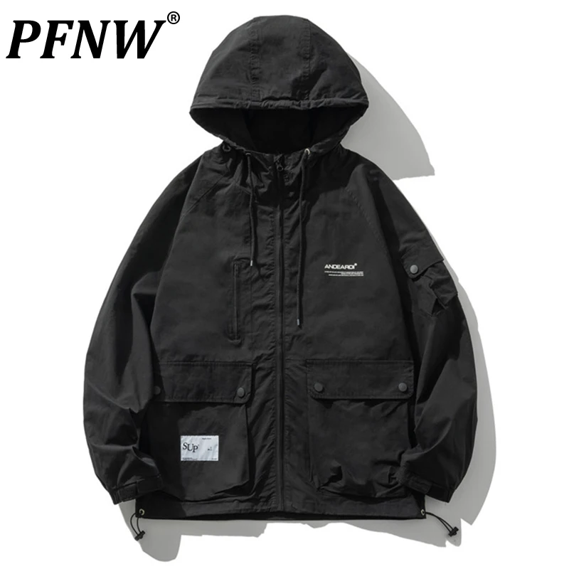 

PFNW 2021 Autumn New Trend Hooded Tooling Jackets Zip Up Hoodies Safari Style Japanese Harajuku Men's Streetwear Ins Cool 2X0886