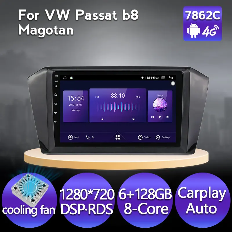 Android 11 6 + 128G автомобильный Радио Стерео GPS навигация для VW Volkswagen Passat B8 Magotan 1280*720 IPS