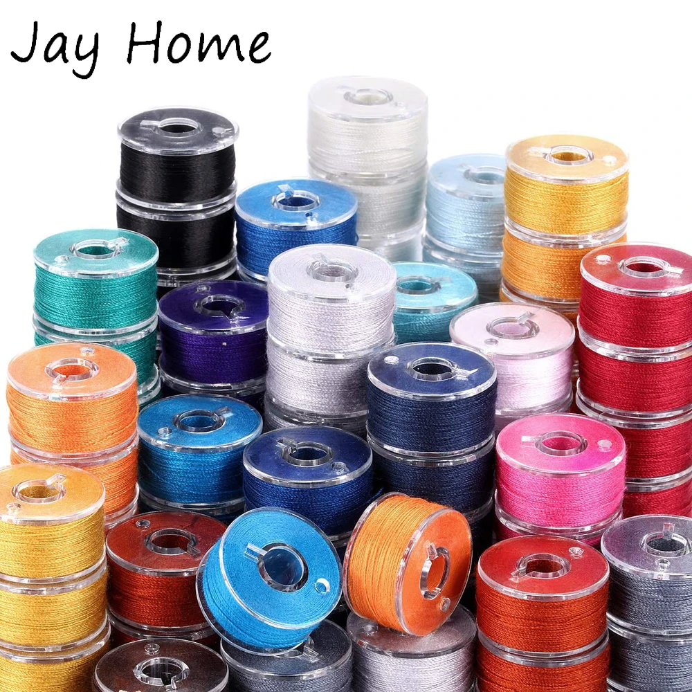 4/24pcs Sewing Machine Bobbins Reusable Plastic Spools with Thread for Quilting Accessories