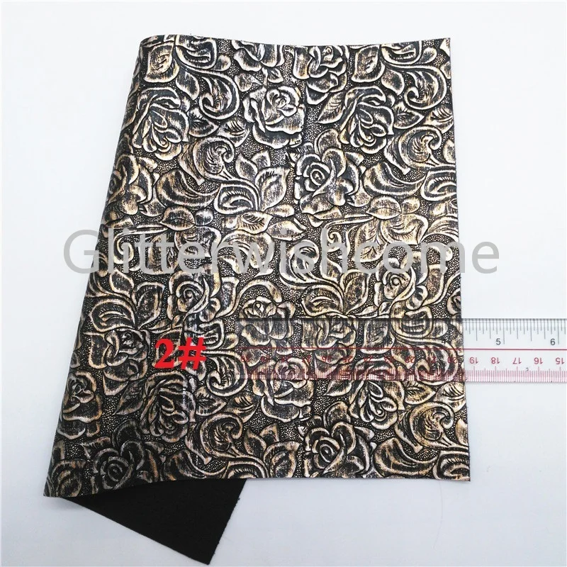 Glitterwishcome 21X29 см A4 размер винил для бантов цветы искусственная кожа, Vintge синтетическая искусственная кожа листы для бантов, GM598A