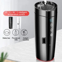12v24v car universal smart thermos cup stainless steel heated water bottle self driving tour outdoor travel portable kettle