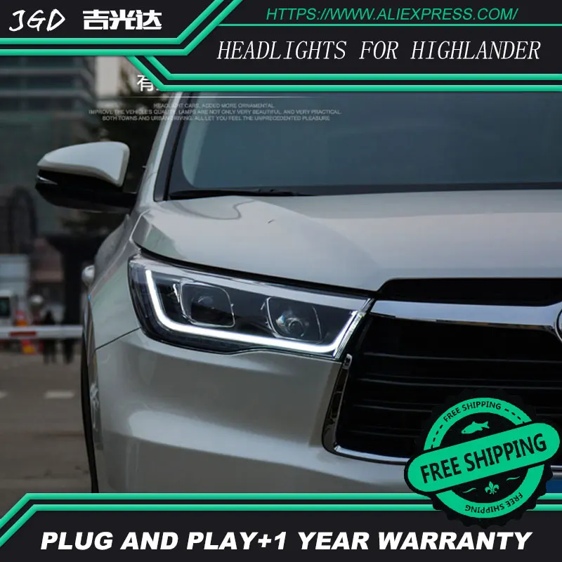 Автомобильный Стайлинг LED HID Rio Highlander фары Головной фонарь чехол для Toyota 2015