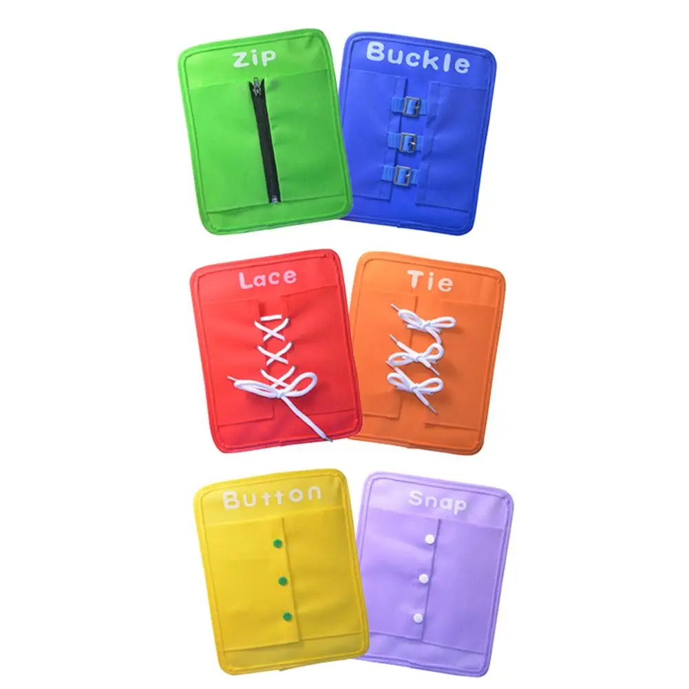 

6pcs Toddler Learning Board Montessori Dressing Basic Skills Sensory Learning Toys For Kids Boys Girls Gifts Education Toys