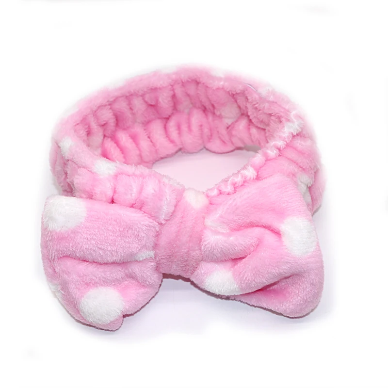 Повязка на голову с кроличьими ушками из кораллового флиса мягкая эластичная