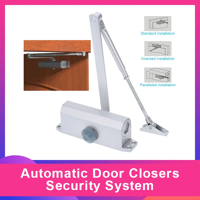 Automatic Door Closers Security System Adjustable Closing/Latching Speed Aluminium For Left And Right Hand Doors 25-45 Kg 900M